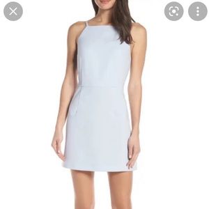 French Connection Whisper Light Square Neck Dress Blue